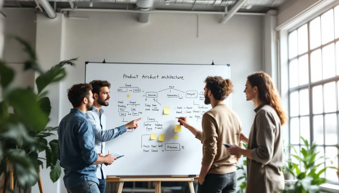 Startup architecture workshop in a bright office